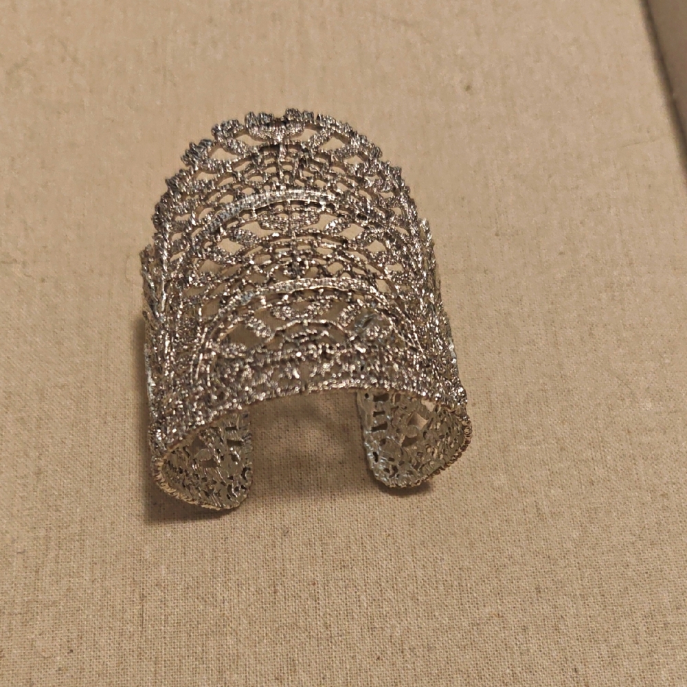 Silver Lace Cuff Bracelet